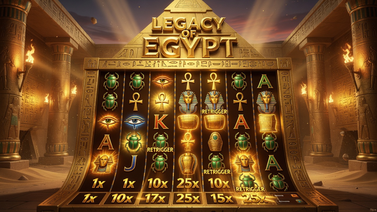 Ancient Egypt Winnings: How the Legacy of Egypt Max Win Works, Including the Max Win Bonus Feature and Bonus Multiplier Slot