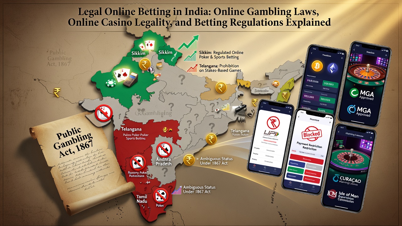 Legal Online Betting in India: Online Gambling Laws, Online Casino Legality, and Betting Regulations Explained